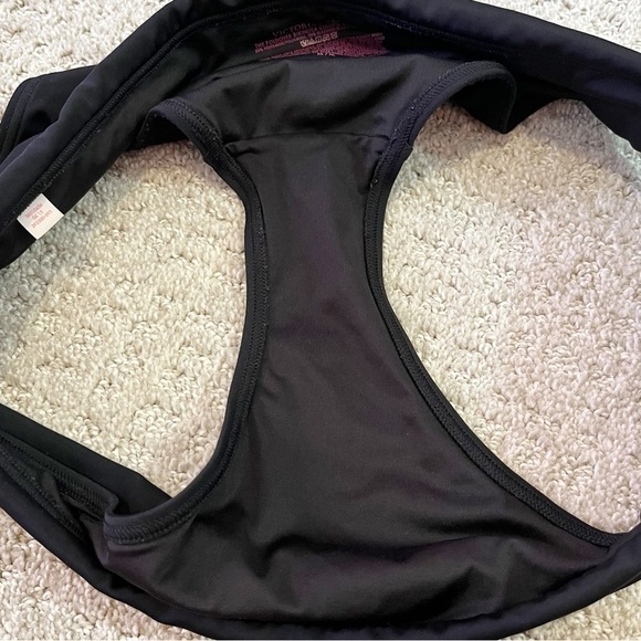 Victorias Secret Foldover Bikini Black Pink Sz 34C / M Convertible Cheeky Padded - Picture 12 of 12
